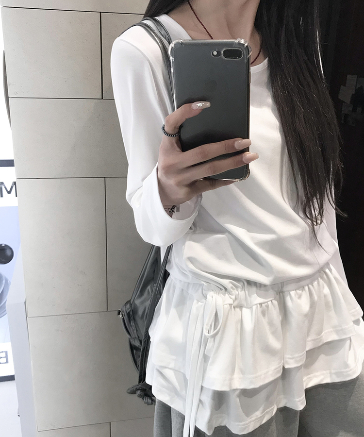 フリルレイヤードTシャツ IVORY