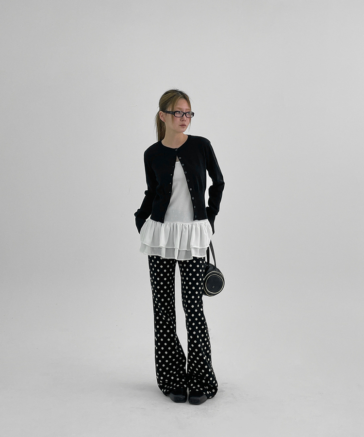 パターンブーツカットバンディングパンツ BLACK