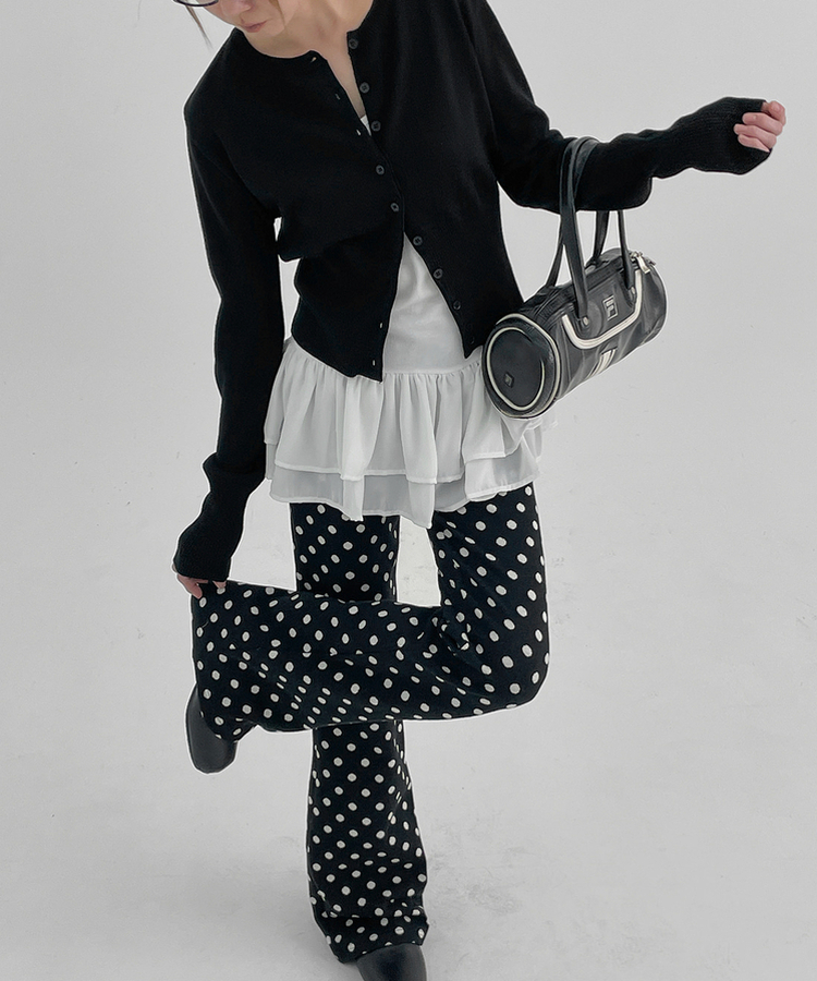 パターンブーツカットバンディングパンツ BLACK