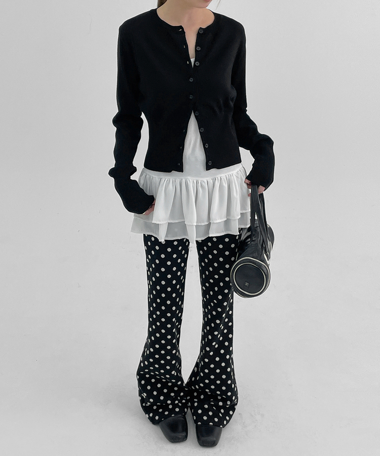 パターンブーツカットバンディングパンツ BLACK
