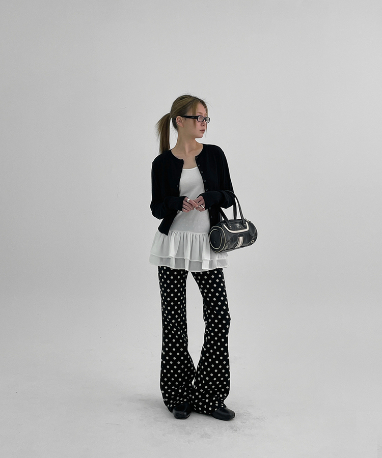 パターンブーツカットバンディングパンツ BLACK