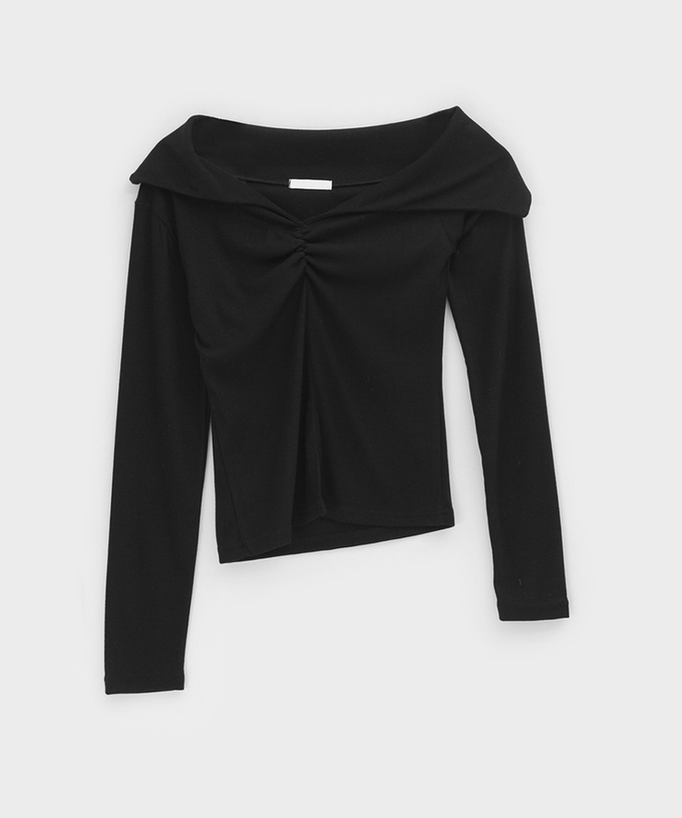 スリットオフショルダー長袖Tシャツ