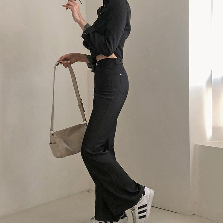 【SET】ジーンズシャツ ブーツカットパンツ BLACK DENIM
