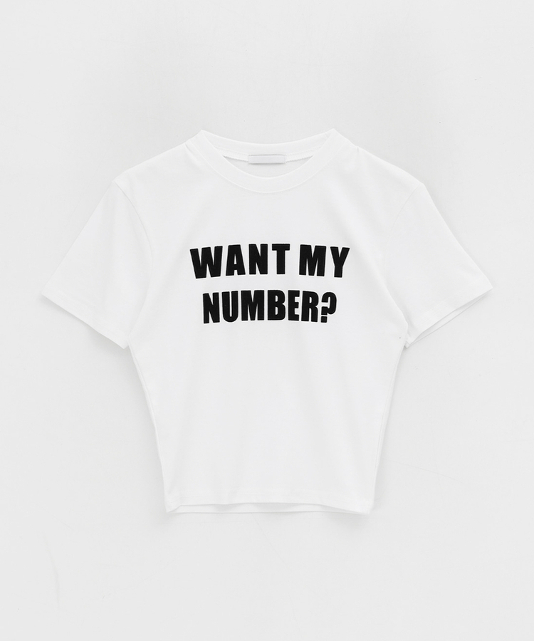 レタリングクロップ半袖Tシャツ