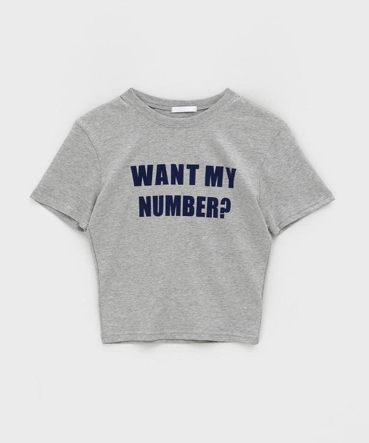 レタリングクロップ半袖Tシャツ
