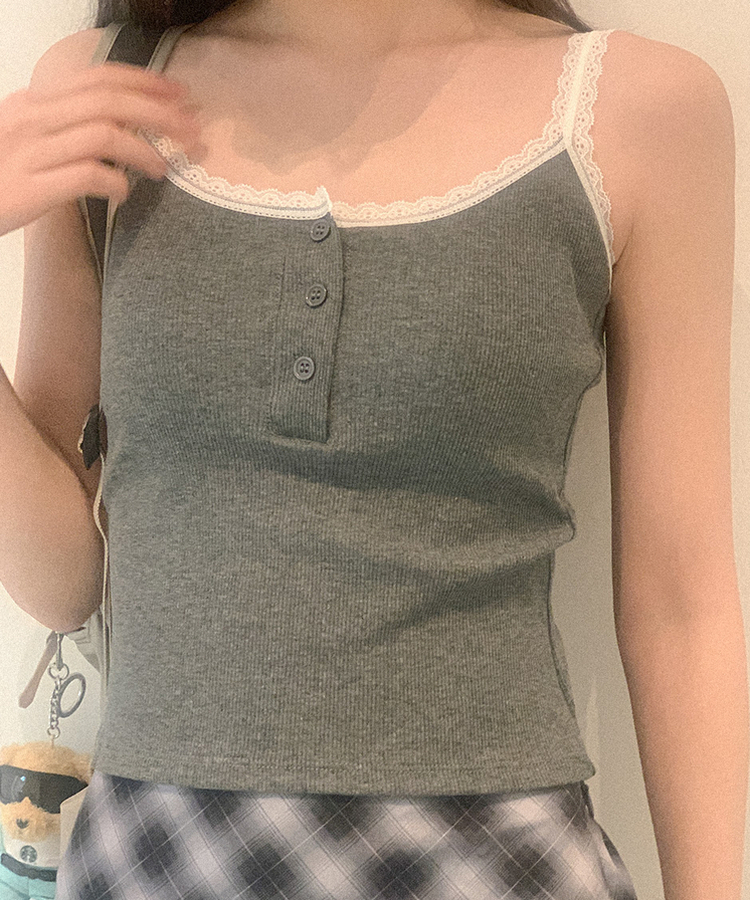 【カップ付き】バレーススリーブレス(5color) GREY