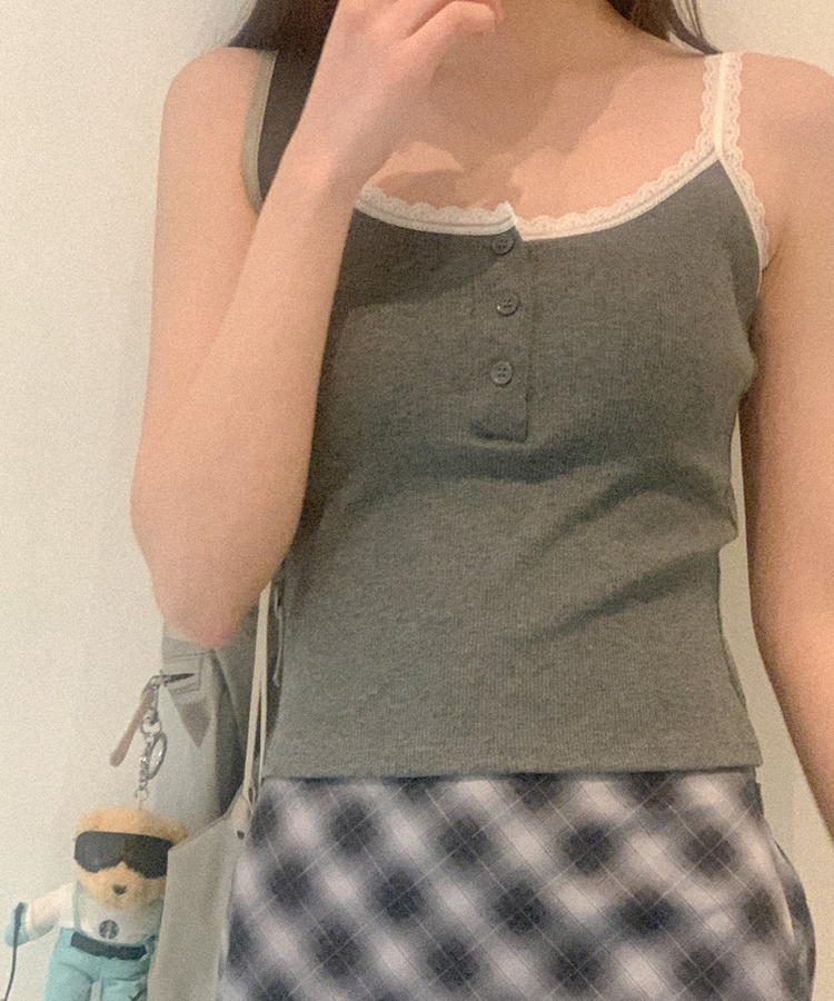 【カップ付き】バレーススリーブレス(5color) GREY