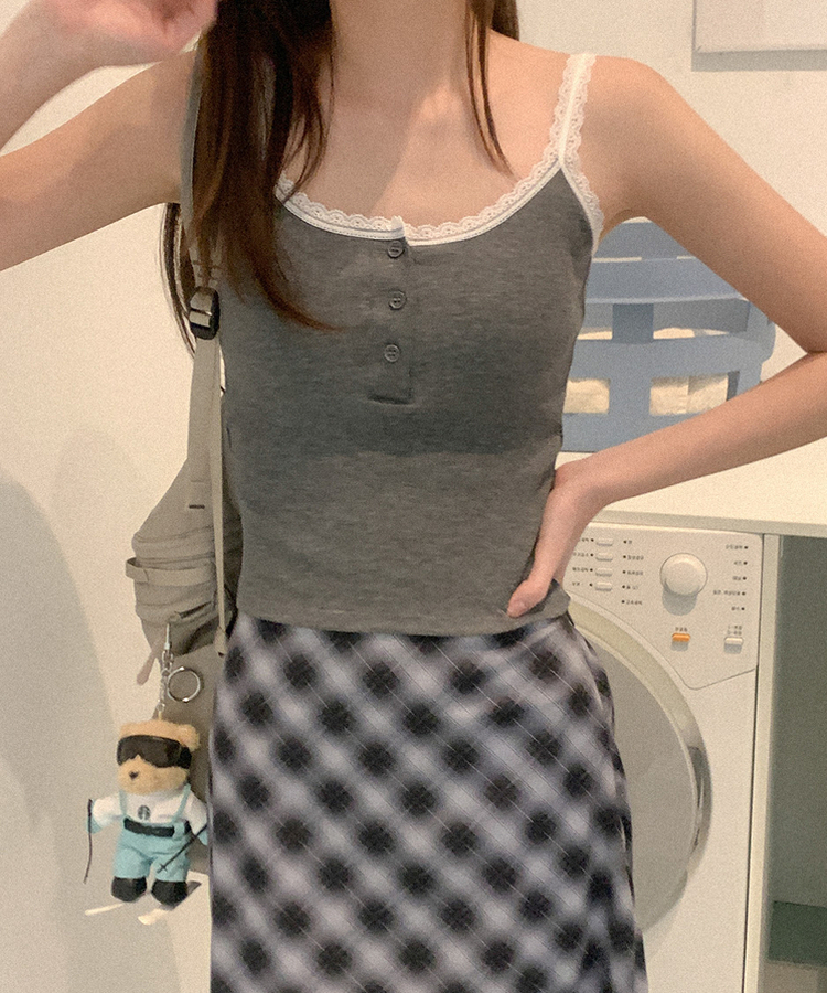 【カップ付き】バレーススリーブレス(5color) GREY