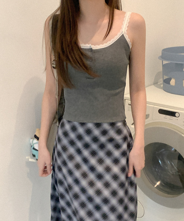 【カップ付き】バレーススリーブレス(5color) GREY