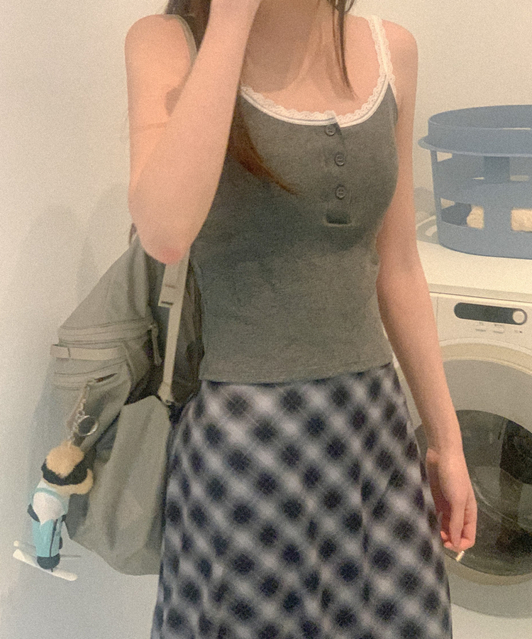 【カップ付き】バレーススリーブレス(5color) GREY
