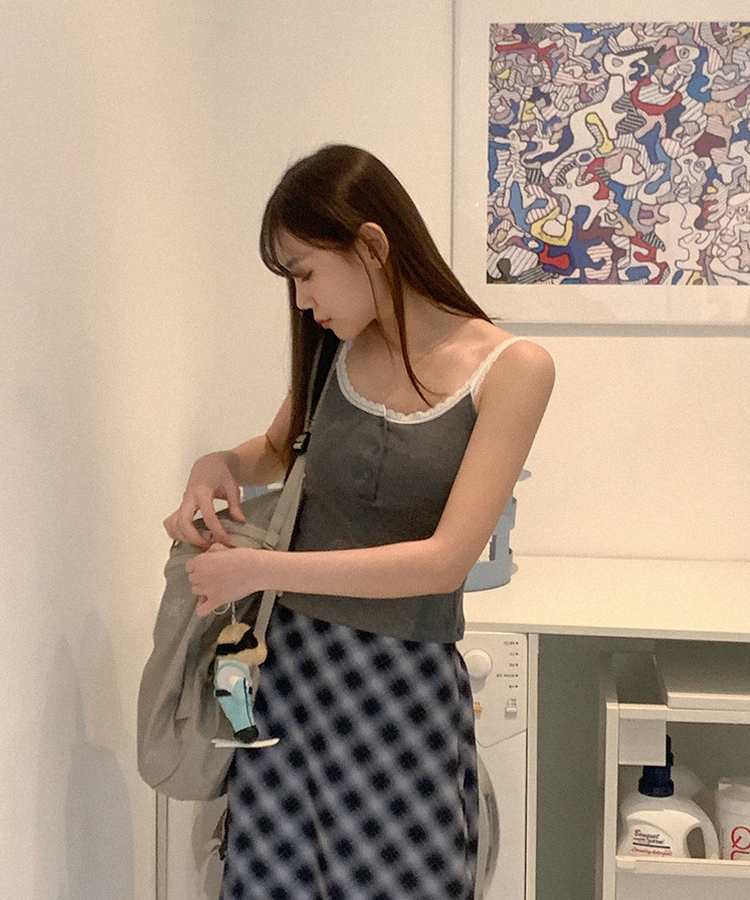 【カップ付き】バレーススリーブレス(5color) GREY