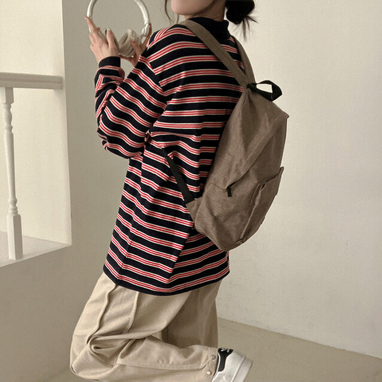 ストライプラグビー長袖Tシャツ(5color) NAVY