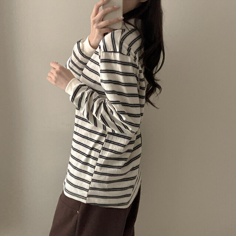 ストライプラグビー長袖Tシャツ(5color) IVORY