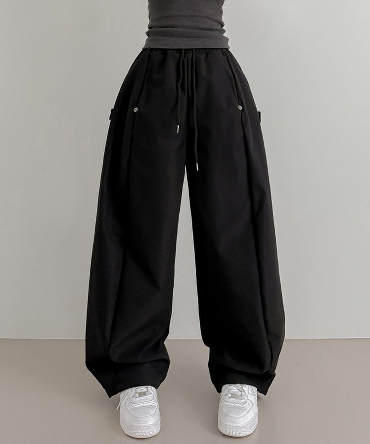 バルーンワイドバンディングパンツ BLACK