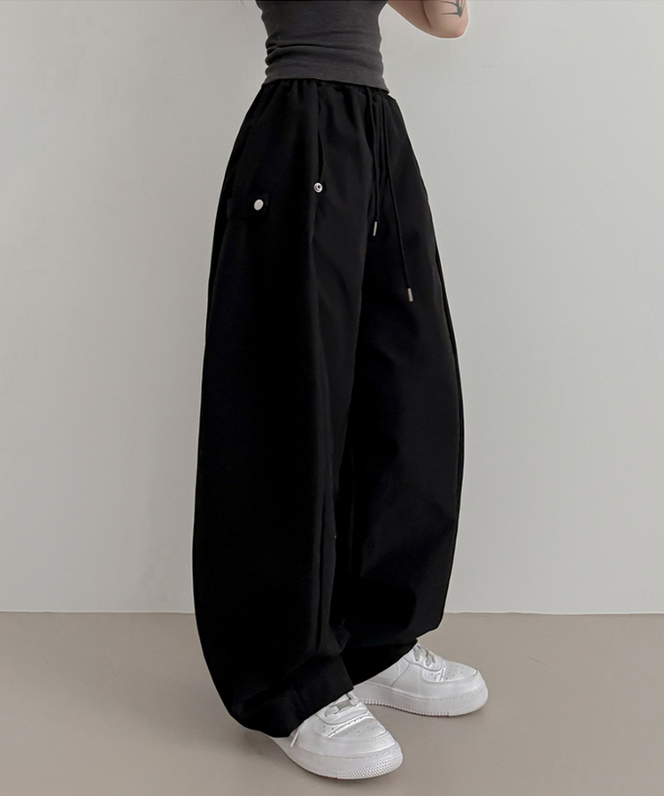 バルーンワイドバンディングパンツ BLACK