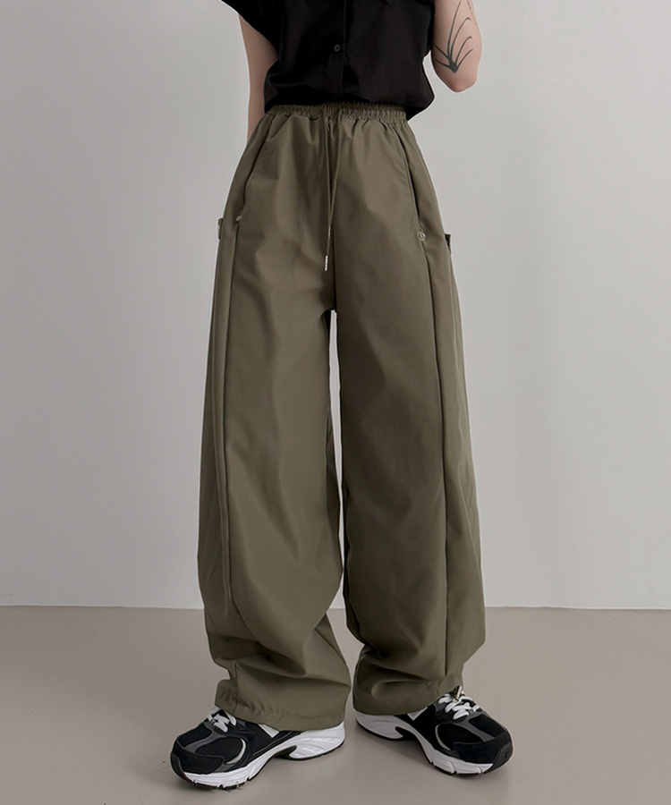 バルーンワイドバンディングパンツ KHAKI