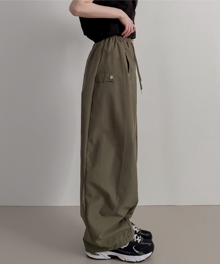 バルーンワイドバンディングパンツ KHAKI