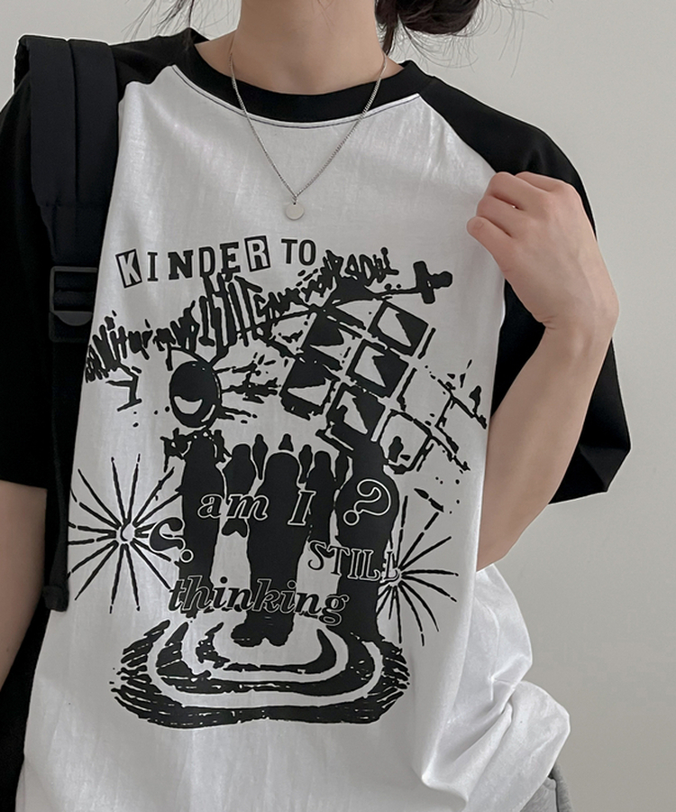 グラグラン半袖Tシャツ BLACK