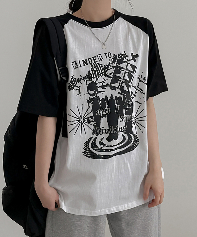 グラグラン半袖Tシャツ BLACK
