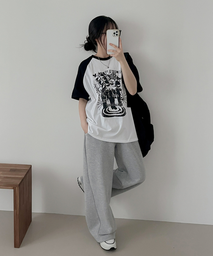 グラグラン半袖Tシャツ BLACK