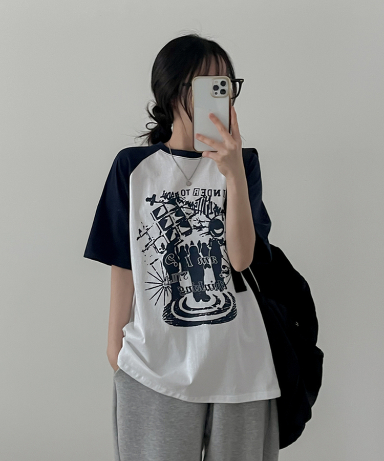 グラグラン半袖Tシャツ DARK NAVY