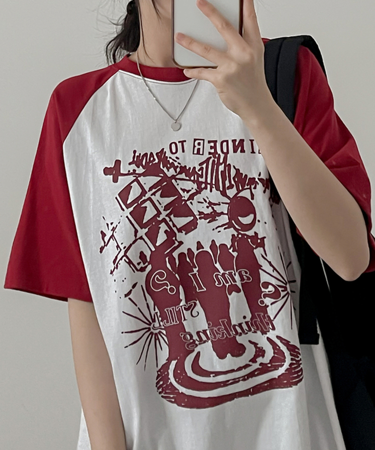 グラグラン半袖Tシャツ WINE