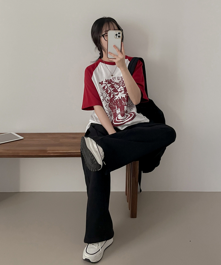 グラグラン半袖Tシャツ WINE