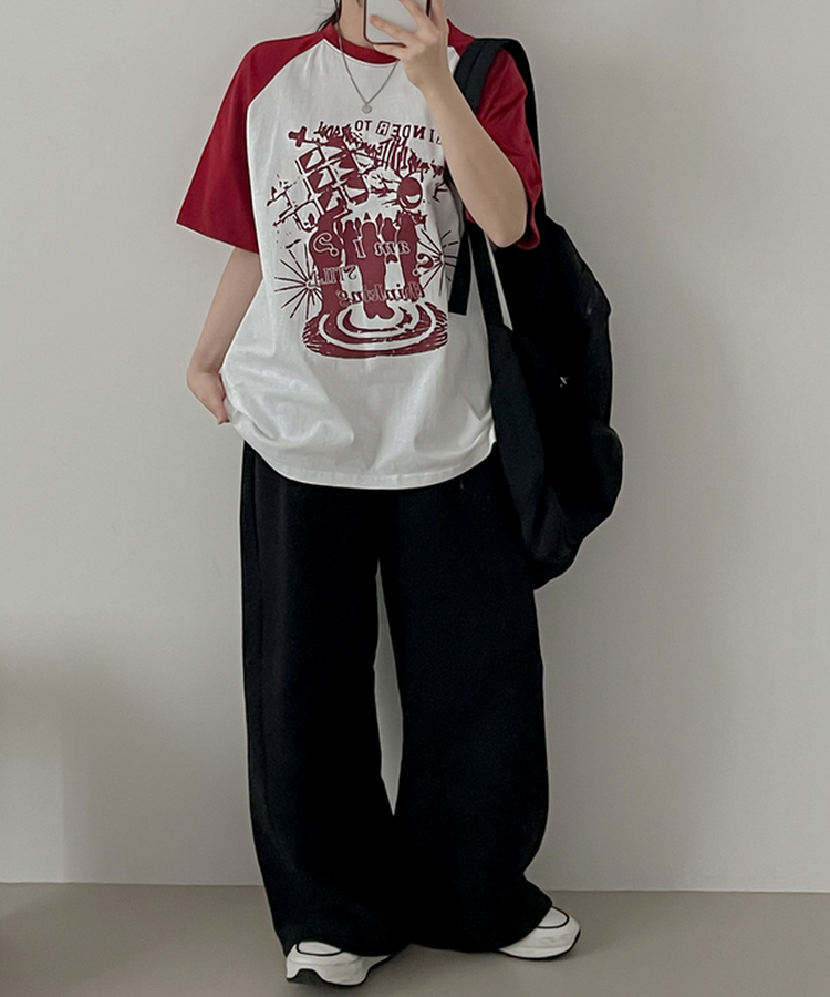 グラグラン半袖Tシャツ WINE