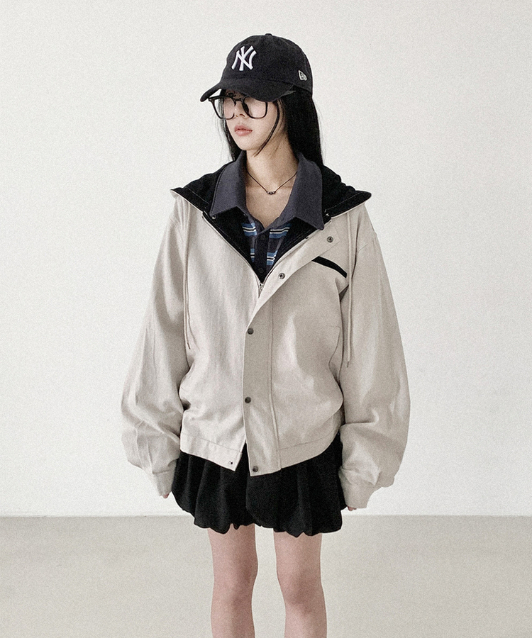 コットンフードジャンパー LIGHT GRAY