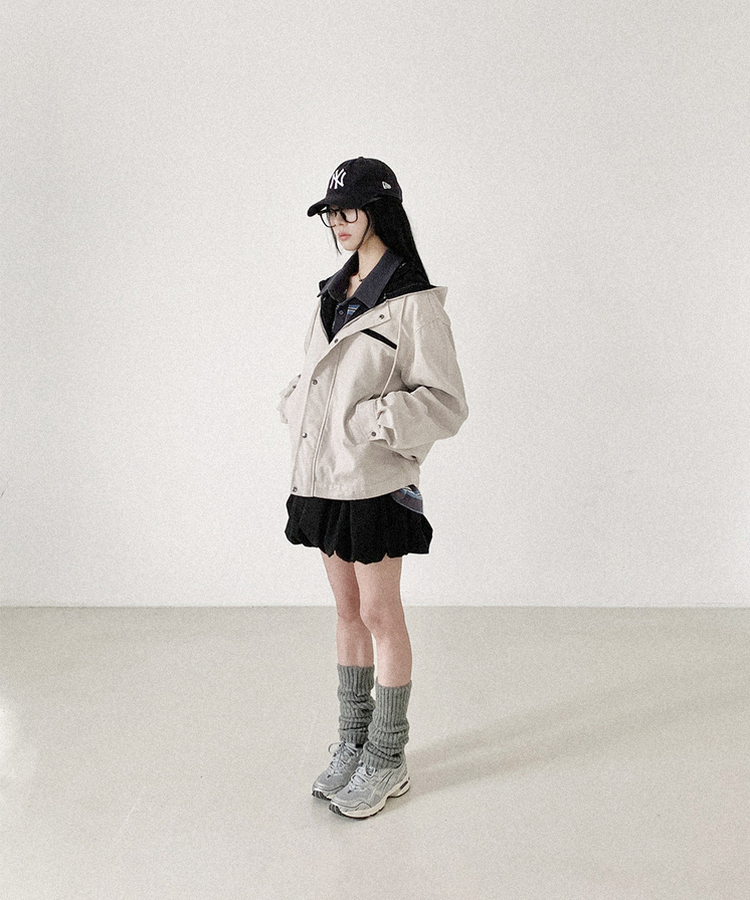 コットンフードジャンパー LIGHT GRAY