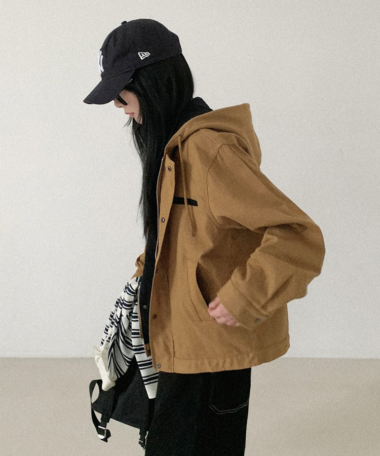 コットンフードジャンパー CAMEL