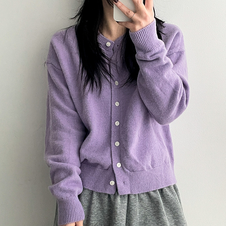 スナップニットカーディガン PURPLE