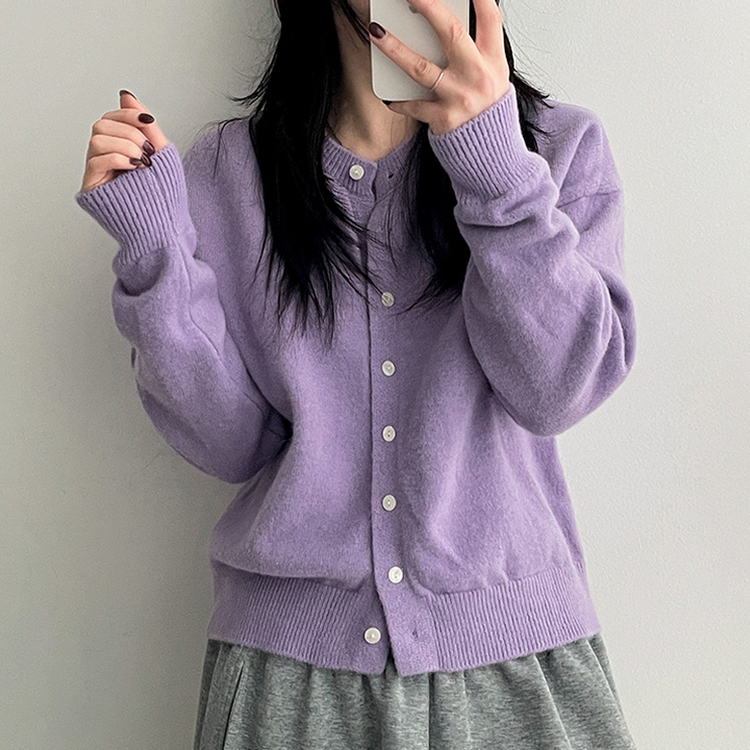 スナップニットカーディガン PURPLE