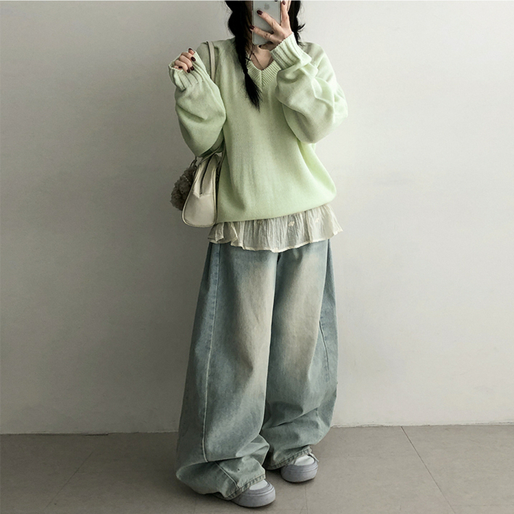 ラグランVネックニット(10color) MINT
