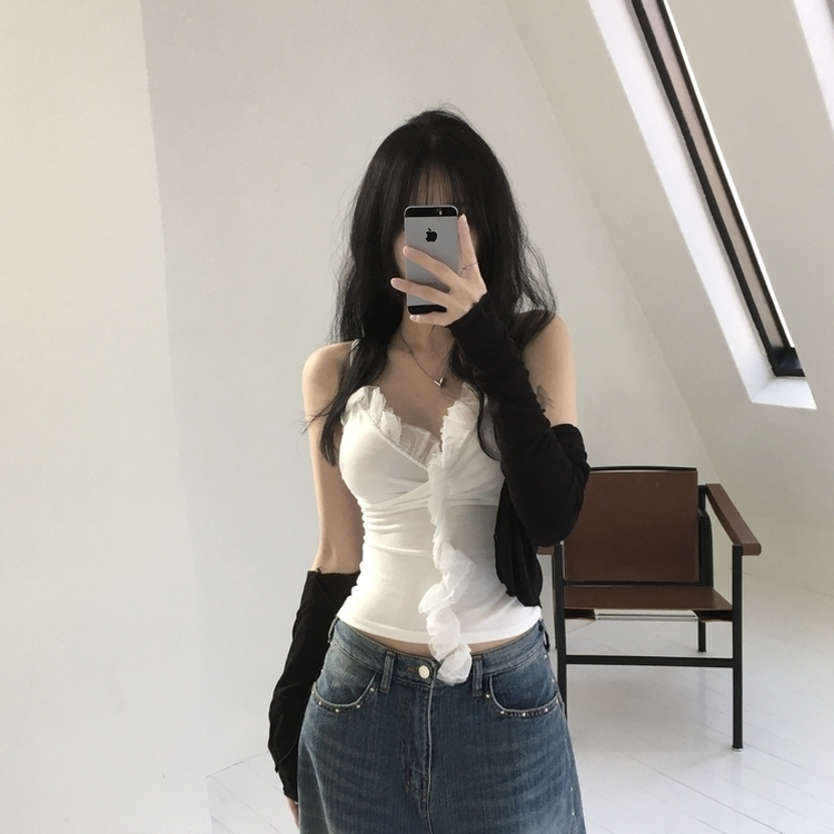 ロゼレースラップキャミソール WHITE