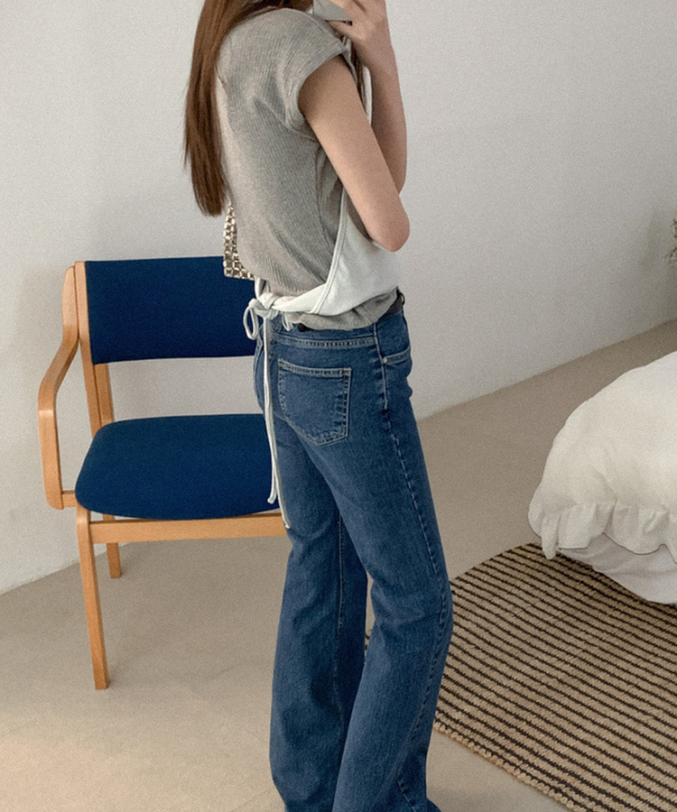 タートルネックコットン半袖Tシャツ GREY