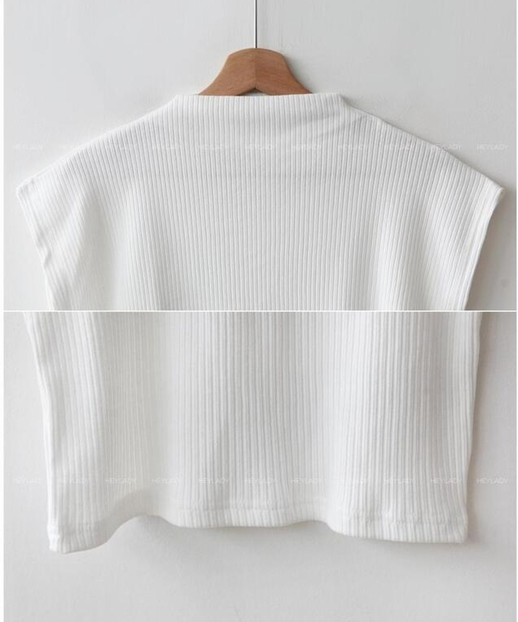 タートルネックコットン半袖Tシャツ