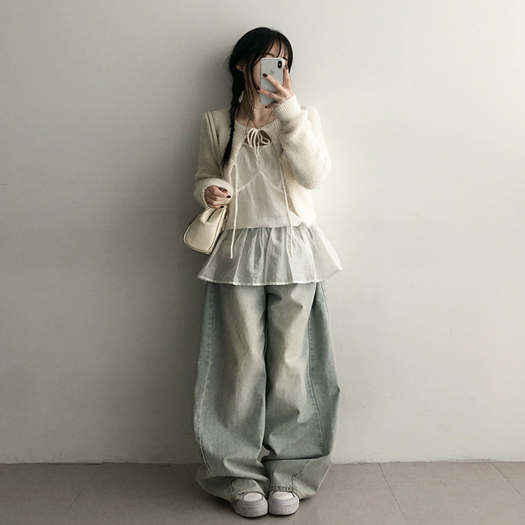 スクエアニットカーディガン(5color) IVORY