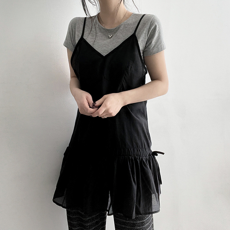 スパンバンディングストライプパンツ BLACK