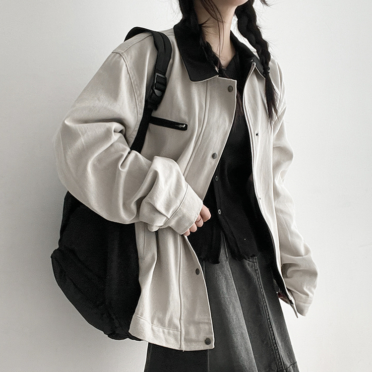 バイカラージャケット LIGHT GRAY