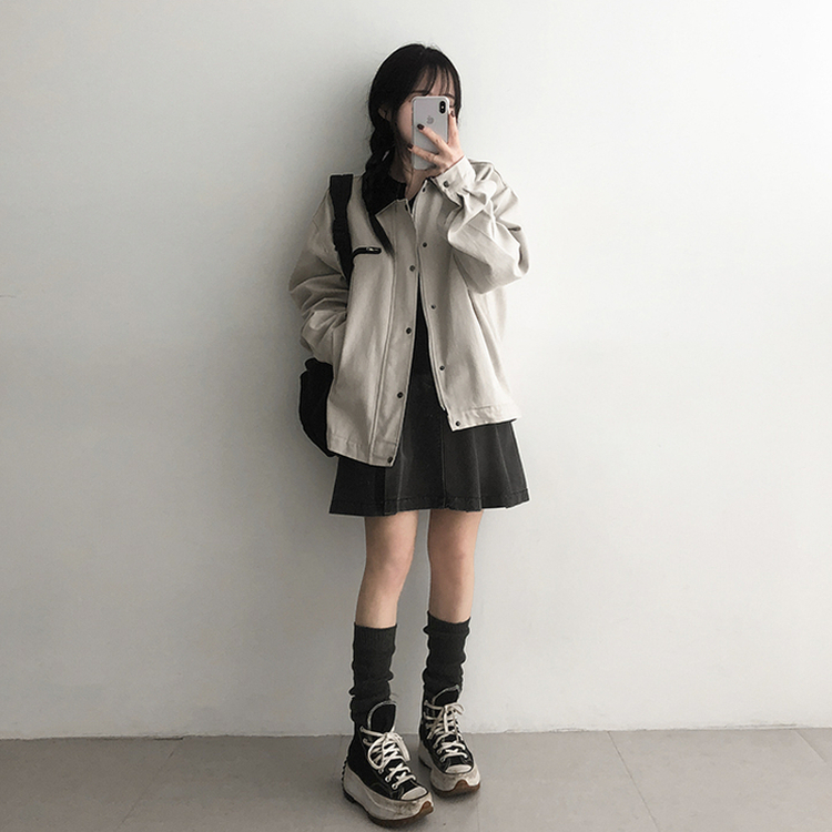 バイカラージャケット LIGHT GRAY