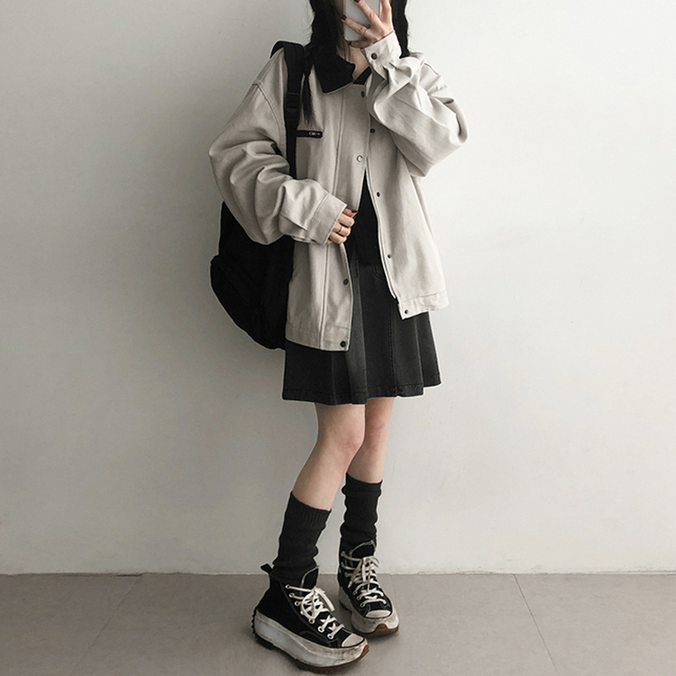 バイカラージャケット LIGHT GRAY