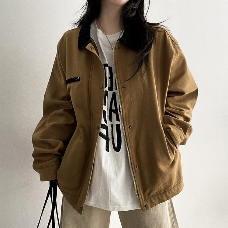 バイカラージャケット DEEP BEIGE