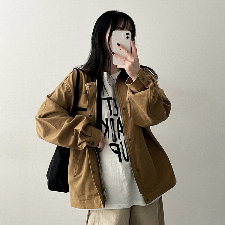 バイカラージャケット DEEP BEIGE