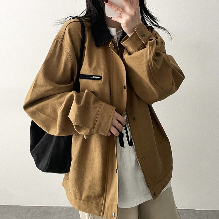 バイカラージャケット DEEP BEIGE