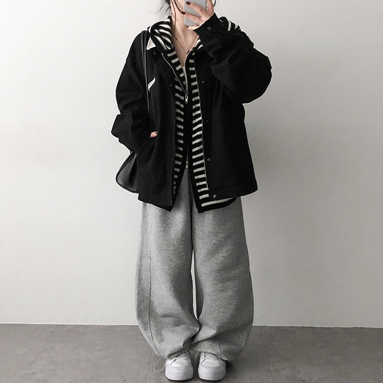 バイカラージャケット BLACK