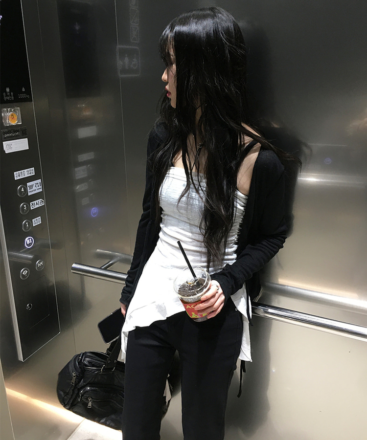 【丈別】スリムフィットブーツカットパンツ BLACK