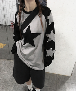 長袖Tシャツ ステラパッチラグランTシャツ BLACK