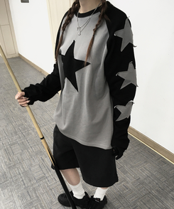 長袖Tシャツ ステラパッチラグランTシャツ BLACK