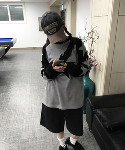 長袖Tシャツ ステラパッチラグランTシャツ BLACK